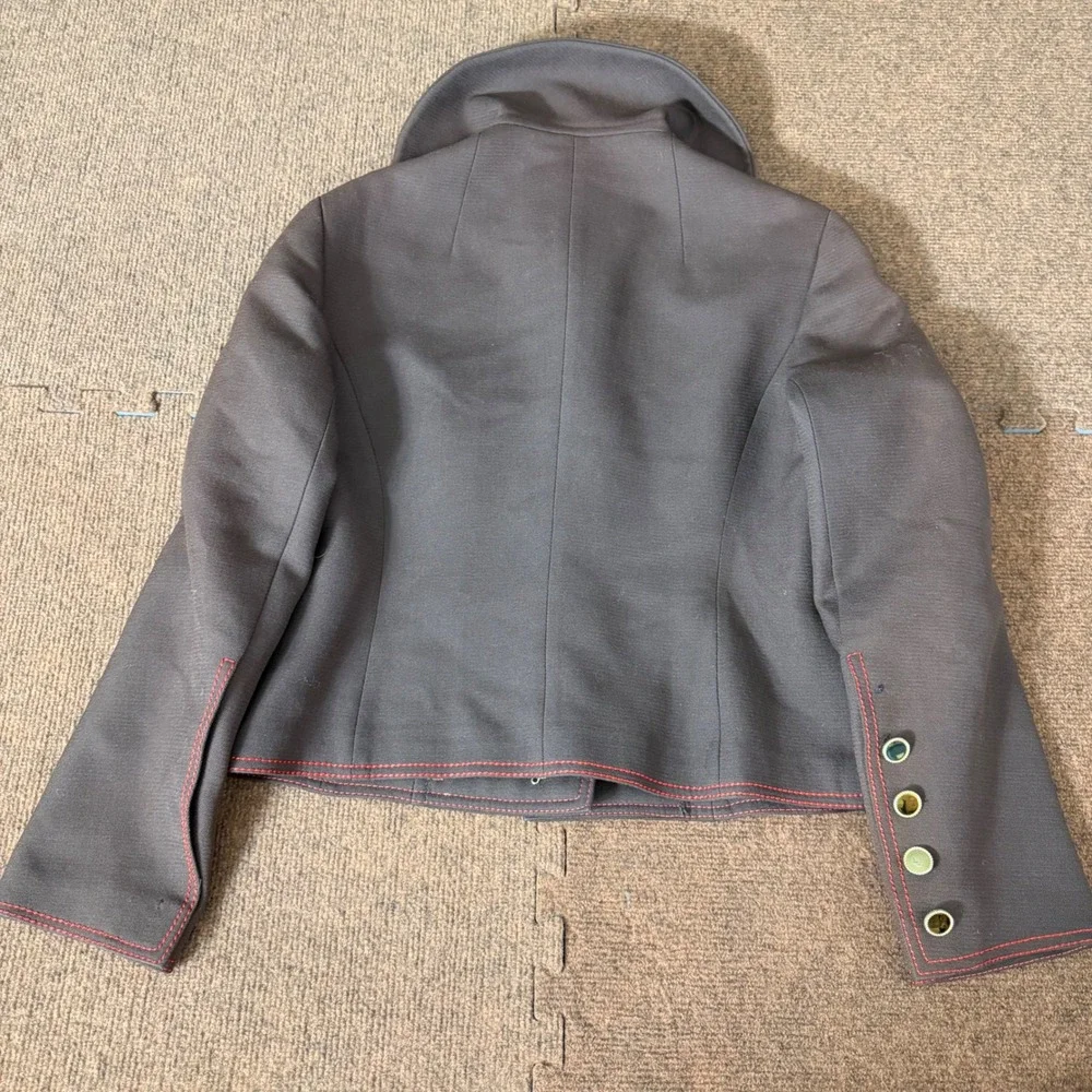 Cojana for Jacobson's Vintage Wool Blazer Brown Red Contrast Stitch England 100%